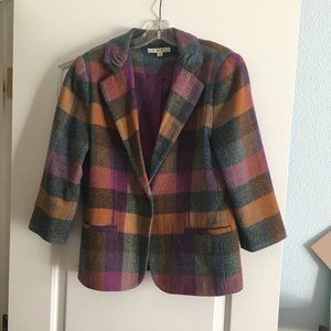 Orange and Pink Plaid Blazer Cabi style 927